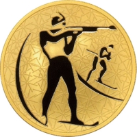 Золотая монета «Биатлон» 31,1 грамм