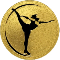 Золотая монета «Фигурное катание» 31,1 грамм
