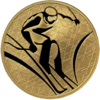 Золотая монета «Горнолыжный спорт» 31,1 грамм