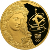 Золотая монета «Флора. Сочи-2014» 155,5 грамм