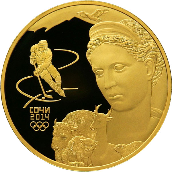 Золотая монета «Фауна. Сочи-2014» 155,5 грамм
