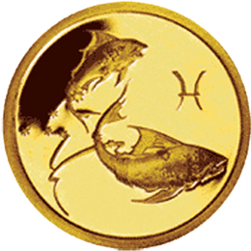 Золотая монета России «Рыбы» 7,78 грамм