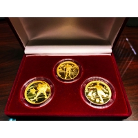 Набор золотых монет «90-летие ДИНАМО» 3шт. х 31.1 грамм