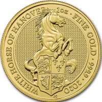 Золотая монета «Звери Королевы Белая Лошадь Ганновера» 1 oz