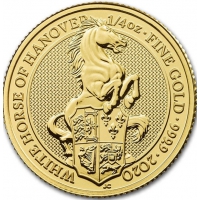 Золотая монета Белая лошадь Ганновера 0.25 унции 2020 год
