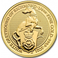 Золотая монета Белый Грейхаунд Ричмонда 0.25 унции 2021 год