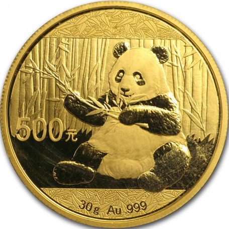 Золотая монета «Панда» 0,965 oz 2017г.