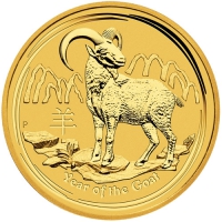 Золотая монета «Лунар-2 год Овцы (Козы)» 1 oz 2015г.