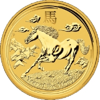 Золотая монета Лунар-2 год Лошади 1 унция 2014 год
