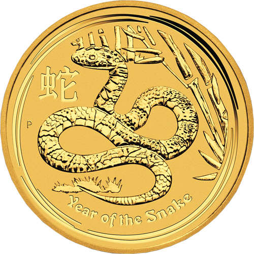 Золотая монета «Лунар-2 год Змеи» 1/2 oz 2013г.