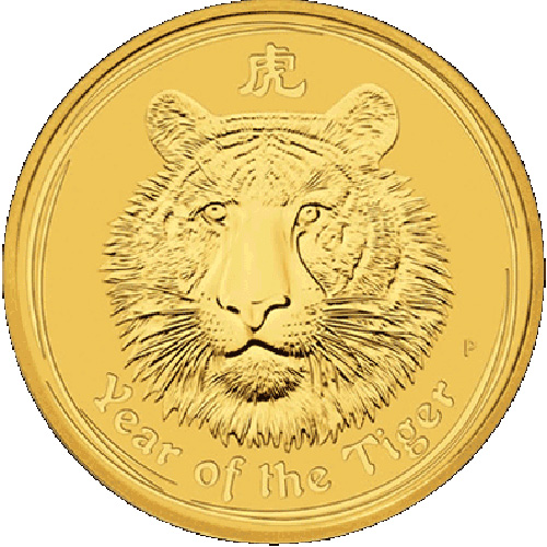 Золотая монета «Лунар-2 год Тигра» 1/2 oz 2010г.
