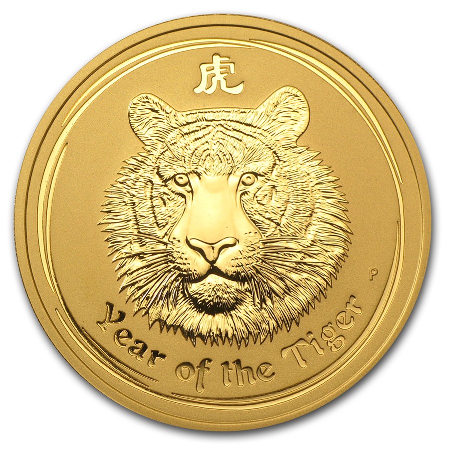 Золотая монета «Лунар-2 год Тигра» 1 oz 2010г.