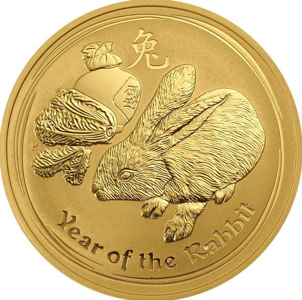 Золотая монета «Лунар-2 год Зайца» 1/2 oz 2011г.