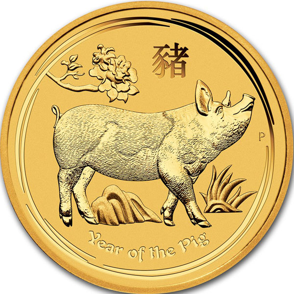 Золотая монета «Лунар-2 год Свиньи» 1 oz 2019г.