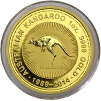 Золотая монета «Кенгуру» 1 oz 2014г. (1989-2014г.) Коллекционная.