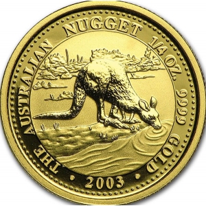 Золотая монета «Кенгуру» 1/4 oz 2003г.