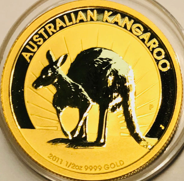 Золотая монета «Кенгуру» 1/2 oz 2011г.