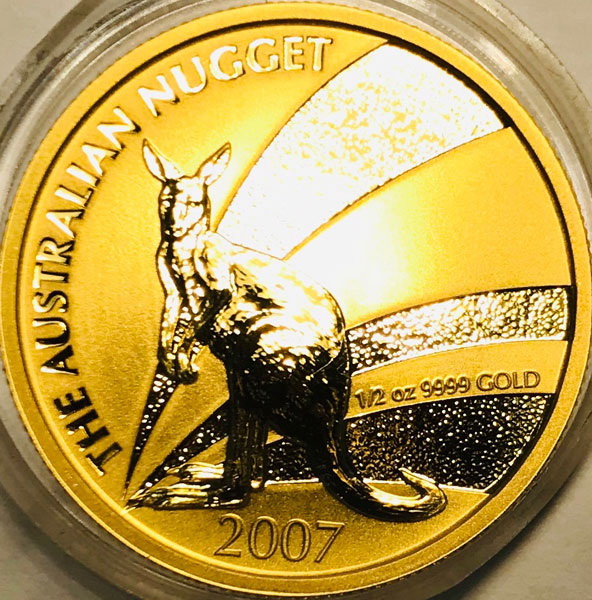 Золотая монета «Кенгуру» 1/2 oz 2007г.