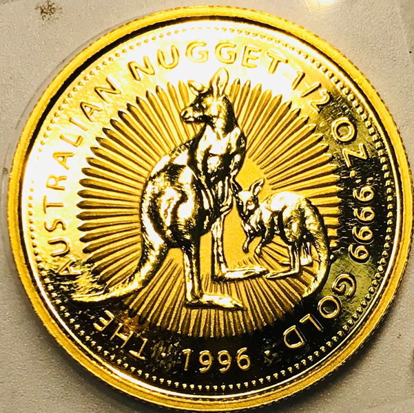 Золотая монета «Кенгуру» 1/2 oz 1996г.