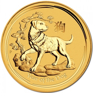 Золотая монета «Лунар-2 год Собаки» 1 oz 2018г.