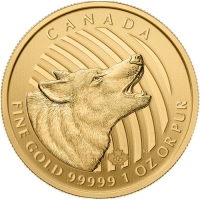 Золотая монета «Воющий волк» 1 oz 2014г.