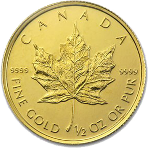 Золотая монета Кленовый лист 0.5 унции