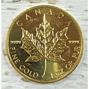 Золотая монета Кленовый лист 1 унция  Потертости.