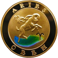 Золотая монета Армения «Знаки Зодиака Овен» 1/4 oz