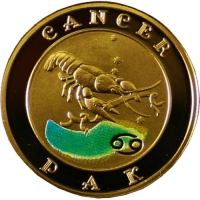 Золотая монета Армения «Знаки Зодиака Рак» 1/4 oz